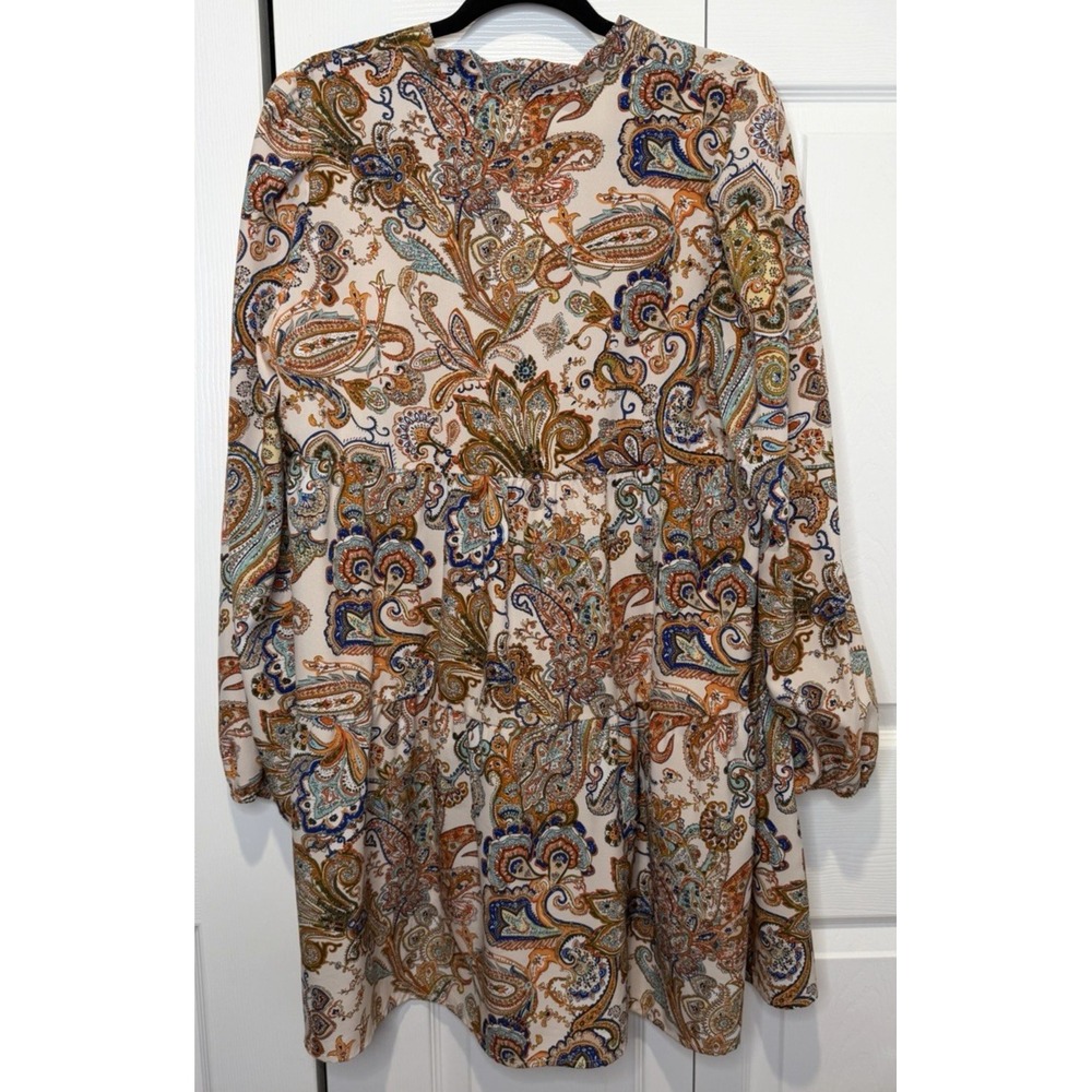 Unbranded Womens Tiered Paisley Babydoll Dress Size M Boho Indie Dainty Romantic - Picture 2 of 9